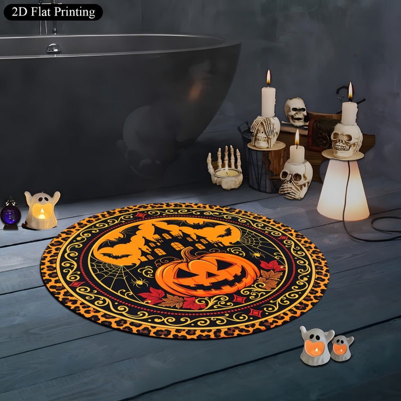 Commercial Printing House - Leopard Pumpkin Haunted House Halloween Round