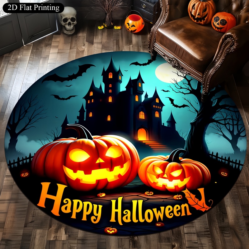 Commercial Printing House - Happy Halloween Pumpkin Haunted House Round