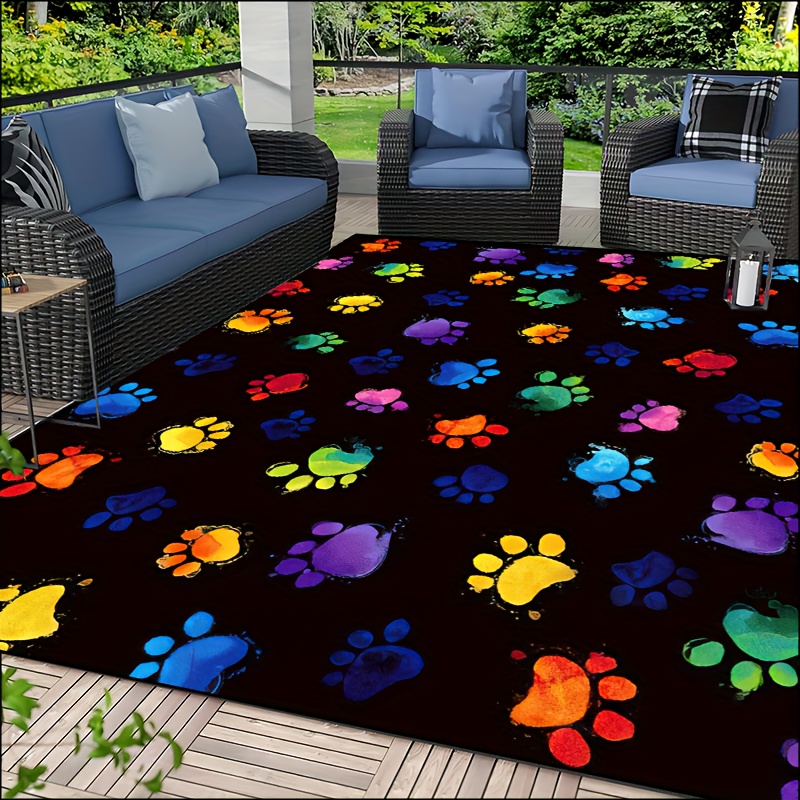 1pc Vibrant Dog Paw Print Area - đánh giá và giá Commercial Printing And Design