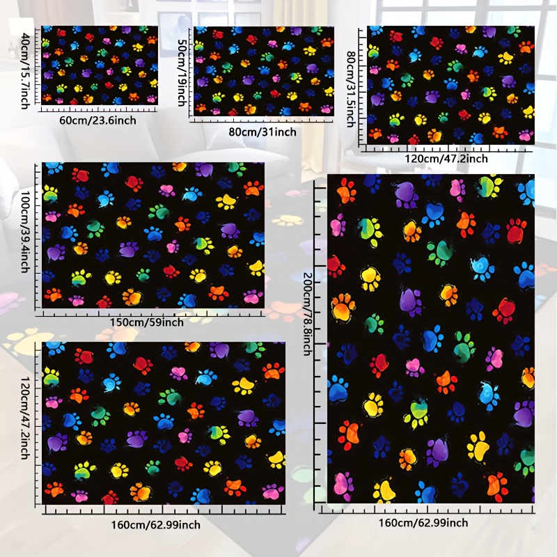 1pc Vibrant Dog Paw Print Area - đánh giá và giá Commercial Printing And Design
