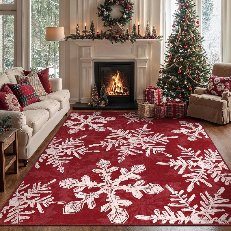 Christmas Style Rectangle Rug  - đánh giá và giá Printing On Commercial
