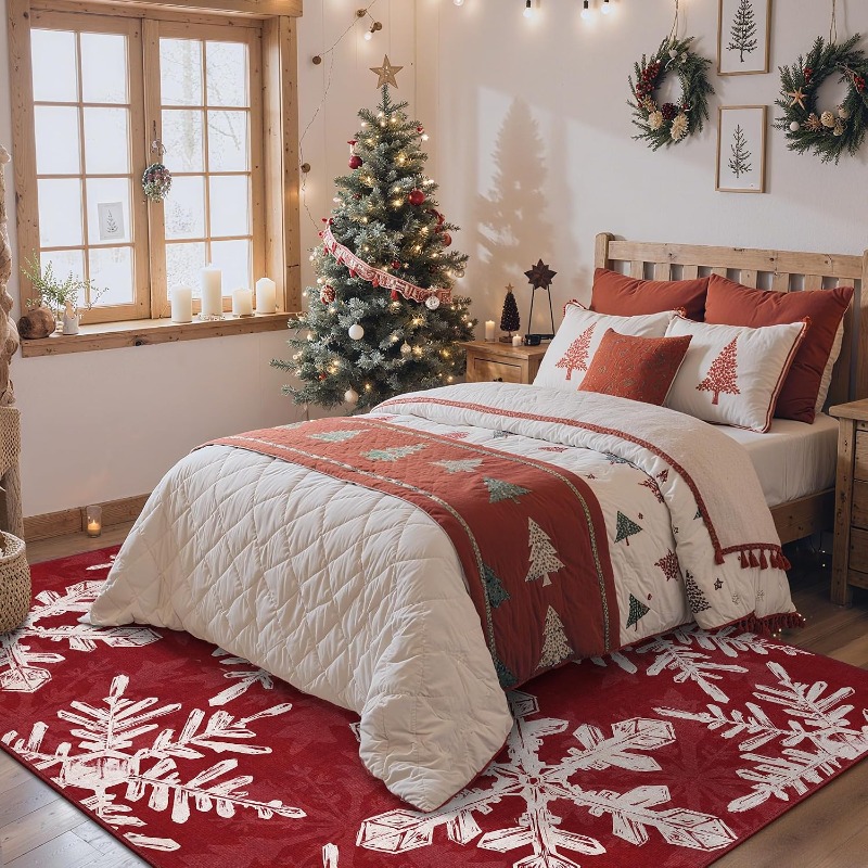 Christmas Style Rectangle Rug  - đánh giá và giá Printing On Commercial