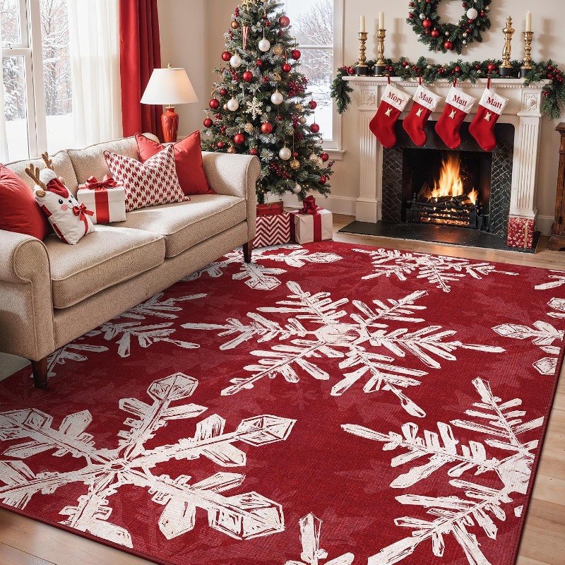 Christmas Style Rectangle Rug  - đánh giá và giá Printing On Commercial