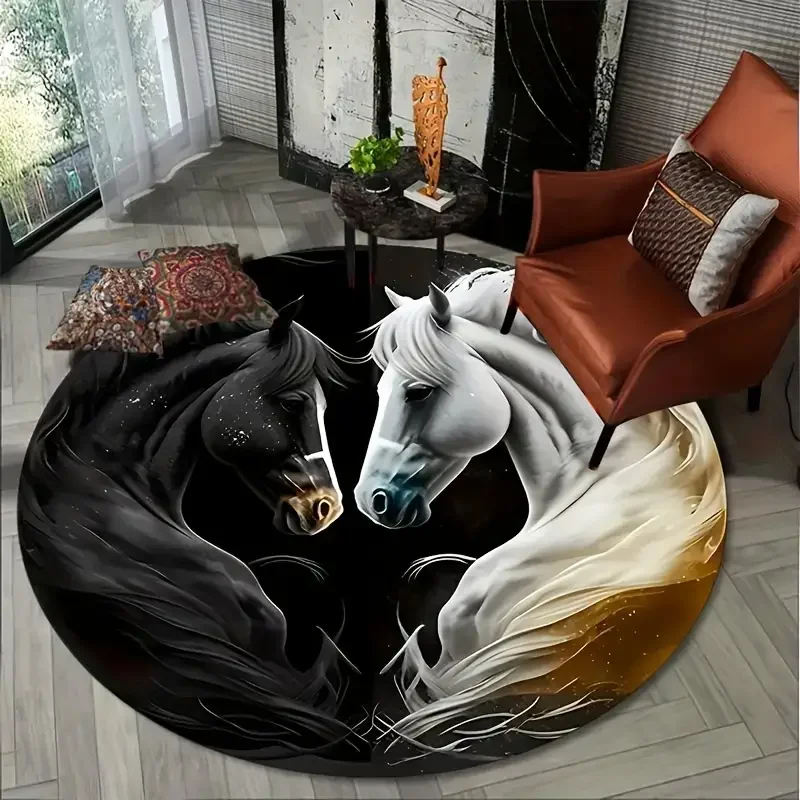 Horse Printing Round Area Rugs - đánh giá và giá Commercial Printing Format