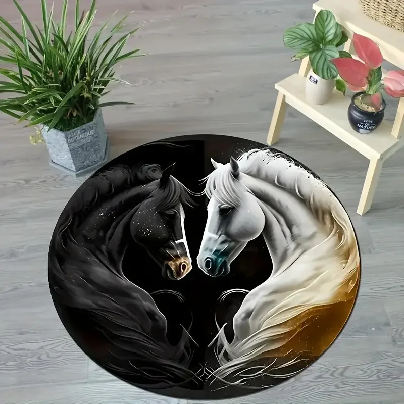 Horse Printing Round Area Rugs - đánh giá và giá Commercial Printing Format